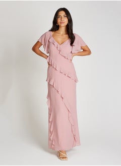 Little Mistress Ruffle Details Maxi Dress  - Image 1