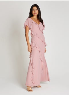 Little Mistress Ruffle Details Maxi Dress  - Image 4