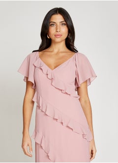 Little Mistress Ruffle Details Maxi Dress  - Image 3