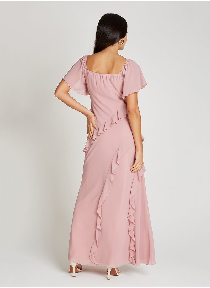 Little Mistress Ruffle Details Maxi Dress  - Image 2