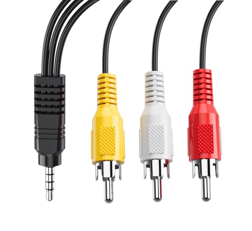 BERLAT Av Cable, 3.5mm to RCA AV Output Cable for TV, Smartphones,MP3, Tablets,Speakers,Home Theater - 5ft - Image 1