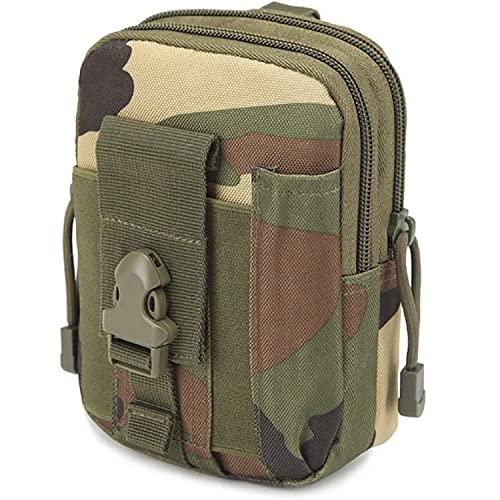 TOURTIER Tactical Molle Pouch, Compact Utility Belt Pouch, Military Army EDC Waist Bag with Cell Phone Holster for Sports, Hiking, Camping, Traveling (Military) - Image 1