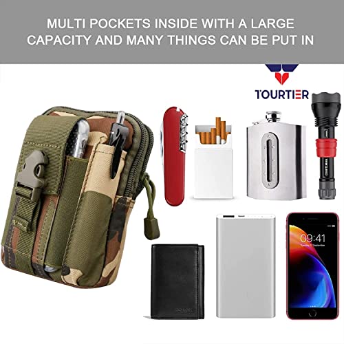 TOURTIER Tactical Molle Pouch, Compact Utility Belt Pouch, Military Army EDC Waist Bag with Cell Phone Holster for Sports, Hiking, Camping, Traveling (Military) - Image 5
