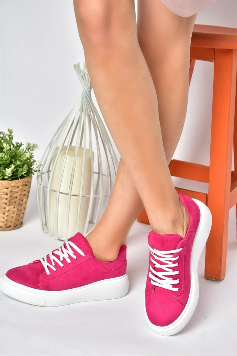 فوكس شوز P602045002 Fuchsia Suede Women's Sports Shoes Sneakers