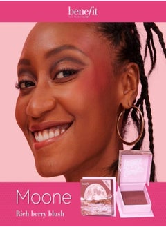 benefit "Benefit Cosmetics Mini Moone Rich Berry Blush – Deep Berry-Toned Powder Blush with Buildable Pigment, Travel-Friendly Size (2.5g)"  - Image 3
