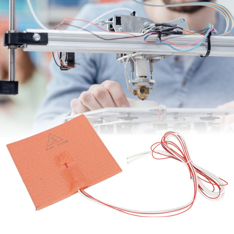 Silicone Heater Pad High Temperature Resistant with Back Glue Hot Bed Silicone Heating Pad 3D Printer Accessories 150x150mm 24V 150W - Image 4