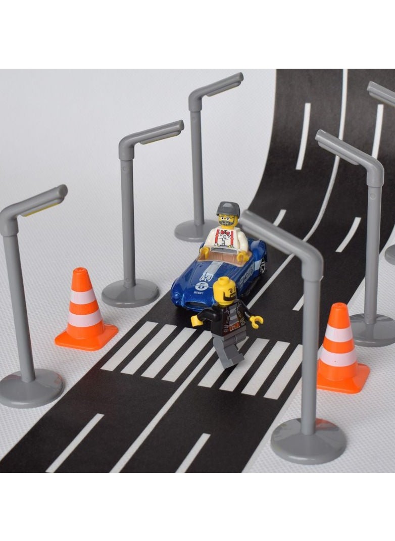 null - Miniature Traffic Cones Set of 14 Orange Roadblocks Perfect for Pretend Play and Sand Table Engineering Toys - Image 1