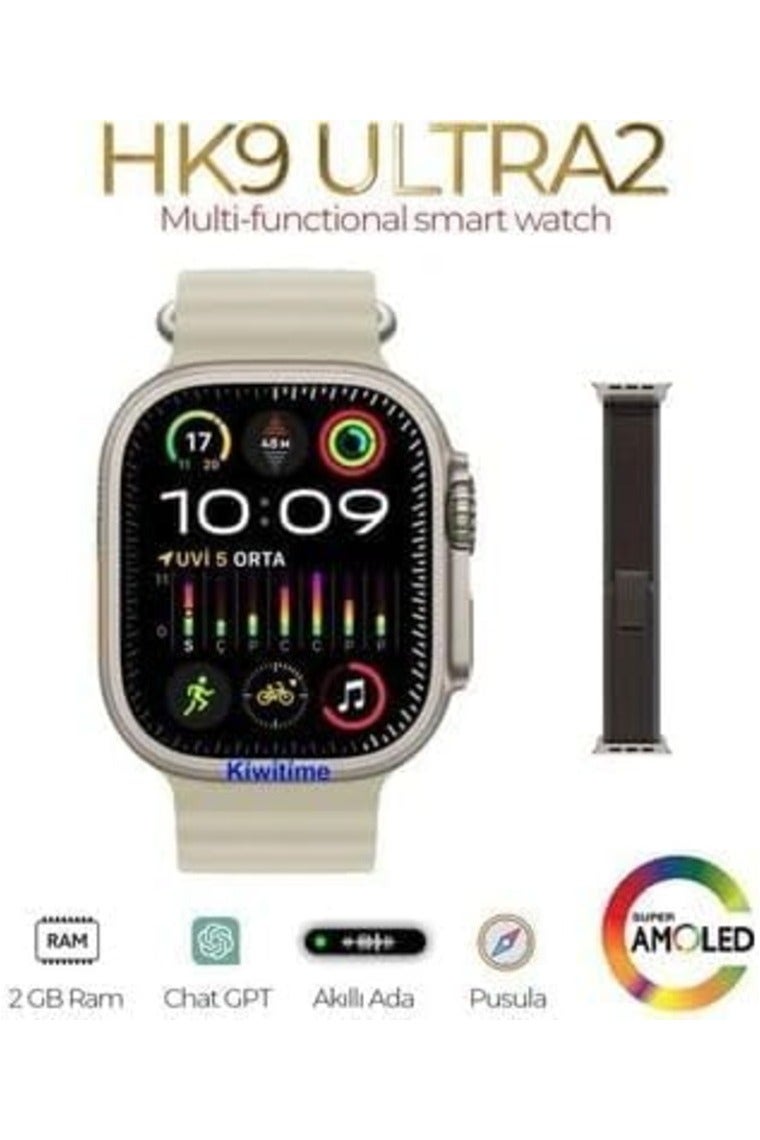 هونج كونج ساعة ذكية HK9 الترا2 49mm، مقاومة للماء، مع شاشة سوبر اموليد 2.2بوصه - Image 4
