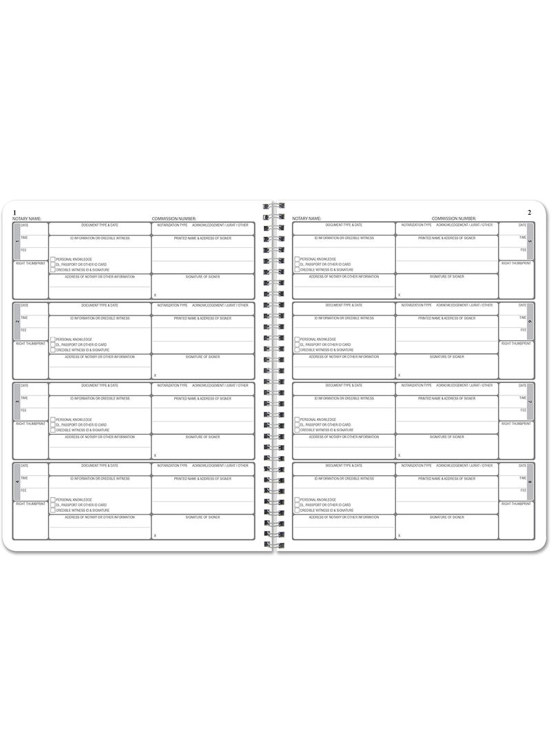BookFactory BookFactory Official Notary JournalLog Book 96 Pages 85 X 11 46 of 50 State Journal of Notarial Acts WireO LOG0967CWPPNotary  - Image 2
