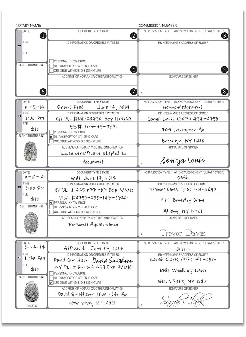 BookFactory BookFactory Official Notary JournalLog Book 96 Pages 85 X 11 46 of 50 State Journal of Notarial Acts WireO LOG0967CWPPNotary  - Image 4