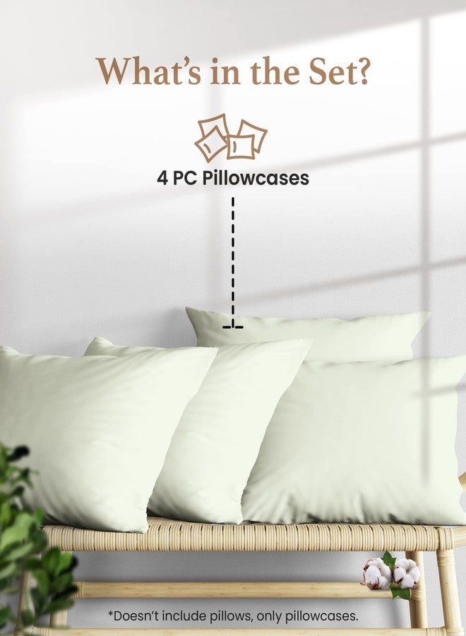 Good Sleep Bedding 1000 TC Sage Standard Pillowcases Set of 4 100% Egyptian Cotton Pillow Cases with Long Staple Cotton & Sateen Weave, Silky Soft Hotel - Like Bed Pillow Covers for Comfy Sleeping, Snug Fit - Image 2