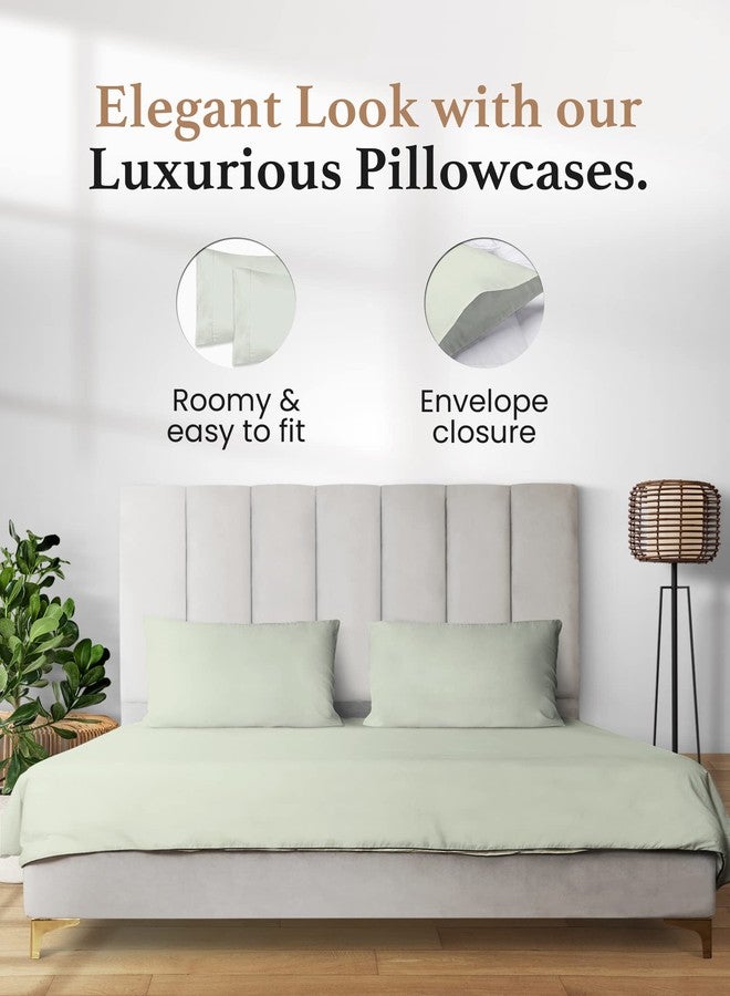 Good Sleep Bedding 1000 TC Sage Standard Pillowcases Set of 4 100% Egyptian Cotton Pillow Cases with Long Staple Cotton & Sateen Weave, Silky Soft Hotel - Like Bed Pillow Covers for Comfy Sleeping, Snug Fit - Image 5