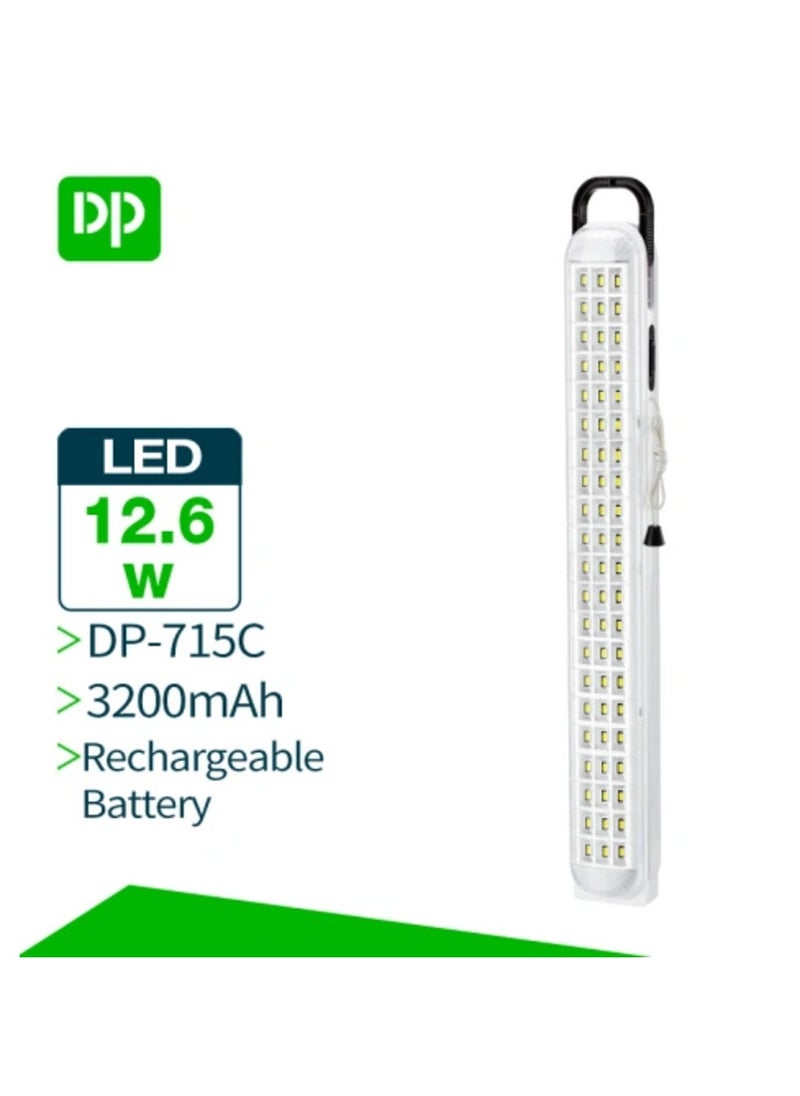 DP LED Portable Emergency Rechargeable Hand Lamp with Solar Panel Charge Port 12.6W  - Image 1