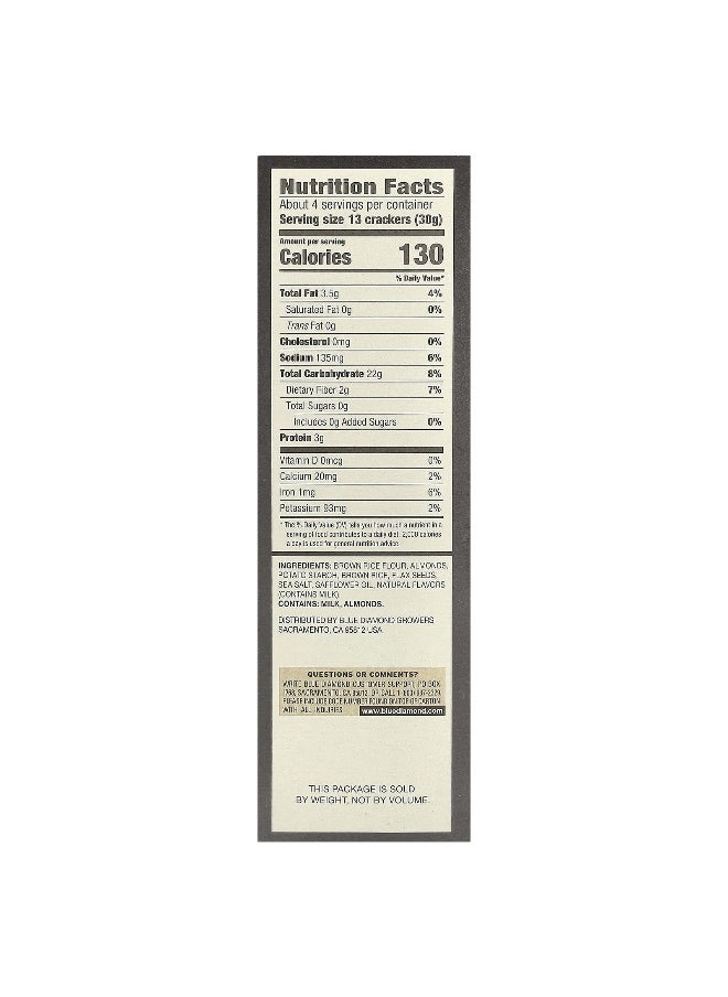 Blue Diamond Blue Diamond, Artisan Nut-Thins®, Rice Cracker Snacks with Almonds, Flax Seeds, 4.25 oz (120.5 g)  - Image 2
