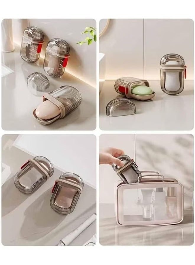 Travel Soap Case, Toothbrush Box, Soap Box Holder, Portable Soap Holder, Travel Soap Container with Lid, Portable Bar Soap Case, Travel Soap Dishes for Bar Soap, Soap Container for Traveling Leak Proof Bar Soap Travel Case (Set) - Image 4