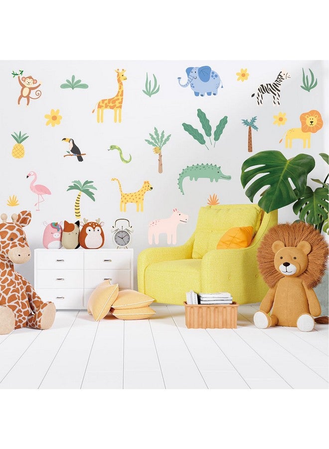 AOWDIAO Animals Wall Decals, Cute Safari Wall Stickers for Baby Kids, Jungle Theme Decor for Nursery, Classroom, Playroom, Bedroom - Image 3