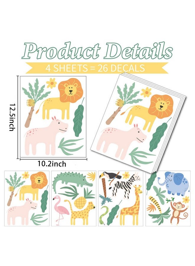 AOWDIAO Animals Wall Decals, Cute Safari Wall Stickers for Baby Kids, Jungle Theme Decor for Nursery, Classroom, Playroom, Bedroom - Image 4