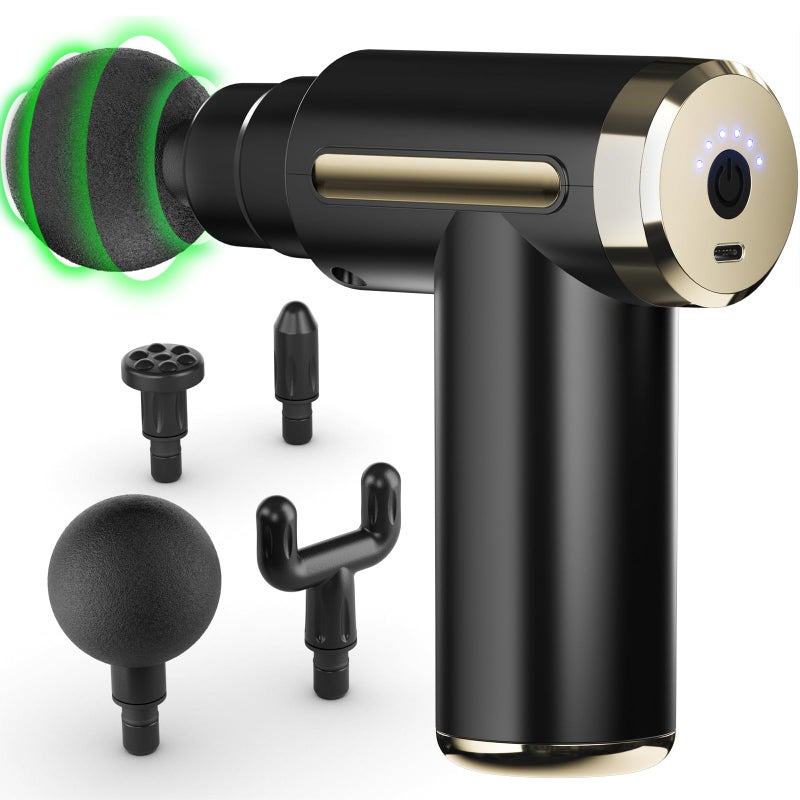 cotsoco Massage Gun Deep Tissue for Pain Relief with 4 Massage Heads 6 Speeds Electric Mini Handheld Body Massager for Any Pain Relief Best Gifts for Dad and Mom