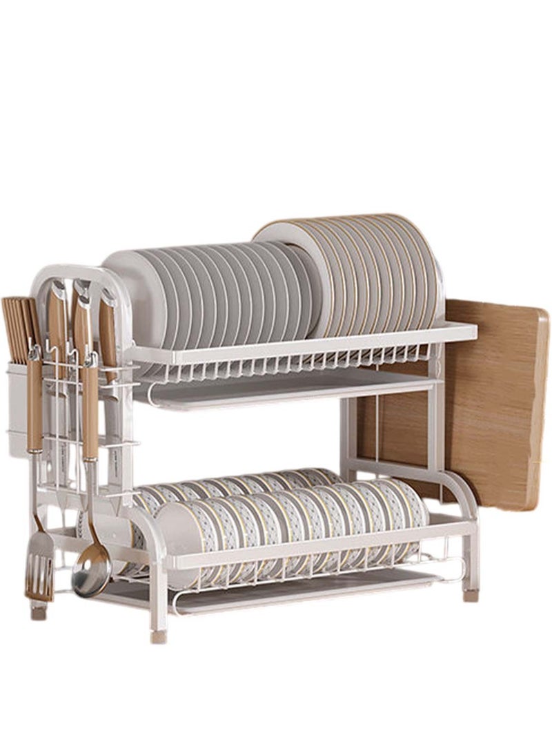 Huitich Dish Drying Rack For Kitchen Counter Top Organizer With Sink Drainer And Cutlery Shelf Option - Image 1