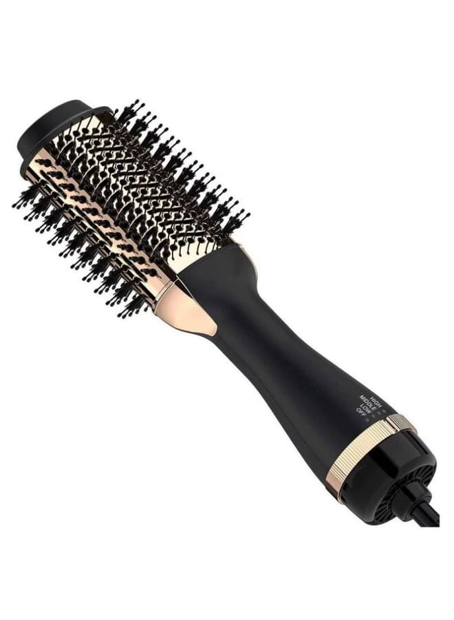 PROMASS Hair Dryer Brush For Styling And Frizz Control Negative Ionic Hot Air Brush Volumizer Ceramic Coating Gold - Image 1