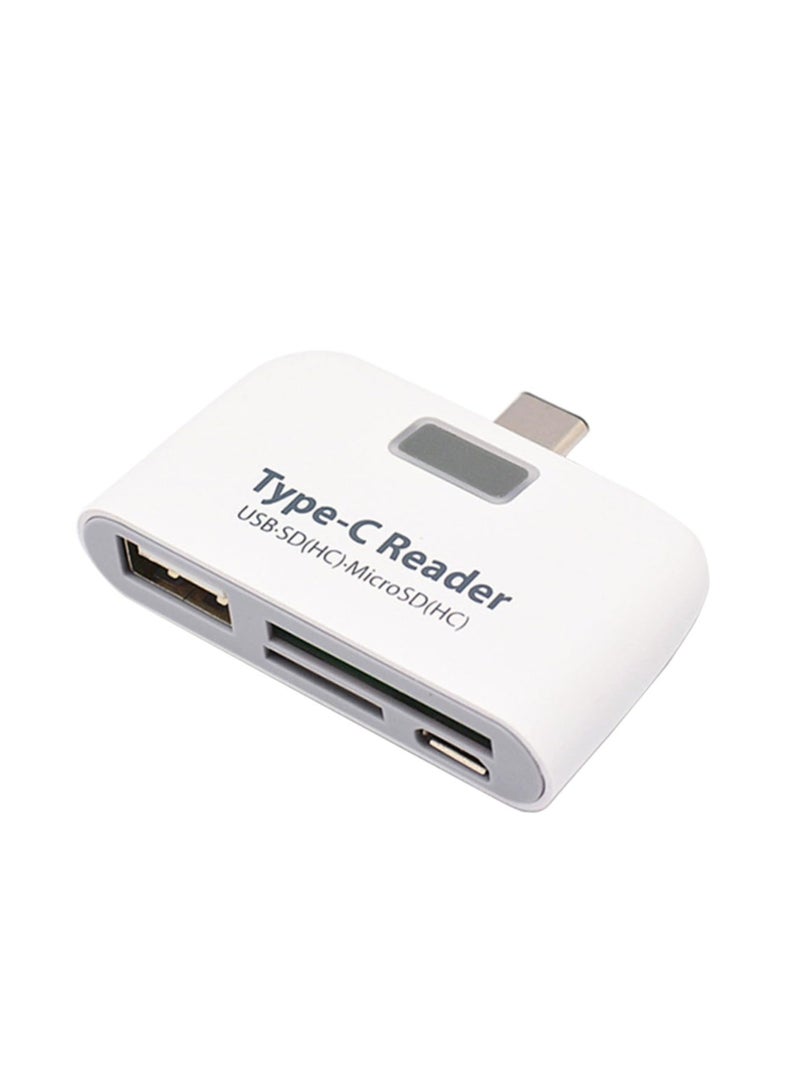 USB 3.1 Type-c Hub Practical USB Splitter Type-c Hub Reader Type-c Hub to Slim Portable Data Hub Daily Use USB Hub High Splitter Plug Adapter Ultra Thin White Dispenser - Image 1