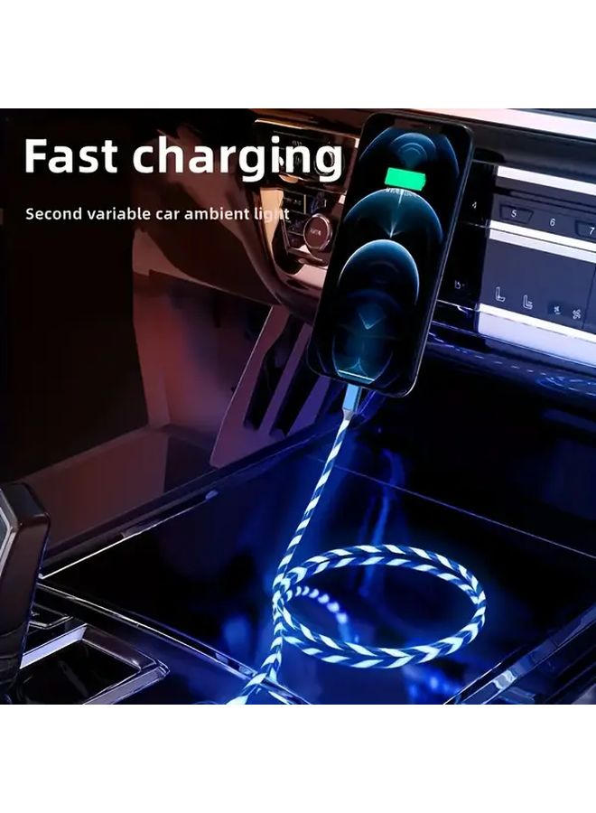 كابل شحن فائق السرعة بلون السماء المرصعة بالنجوم الأرجواني، بطول 39.37 بوصة، ومنفذ USB C - Image 3