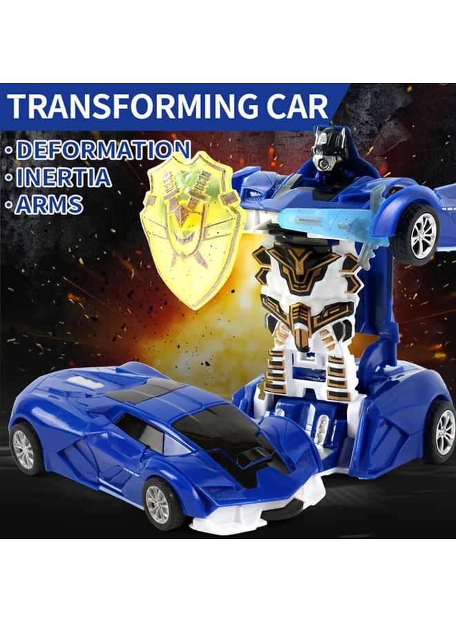 Red Transforming Robot Car Toy Inertia Powered Convertible Action Figure Gift - Image 2