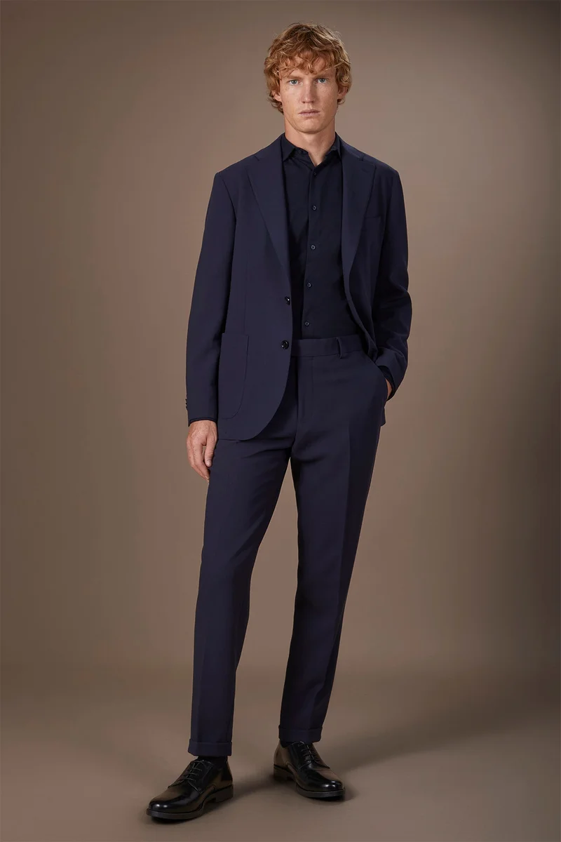 Men's regular fit jersey trousers - DK Blue