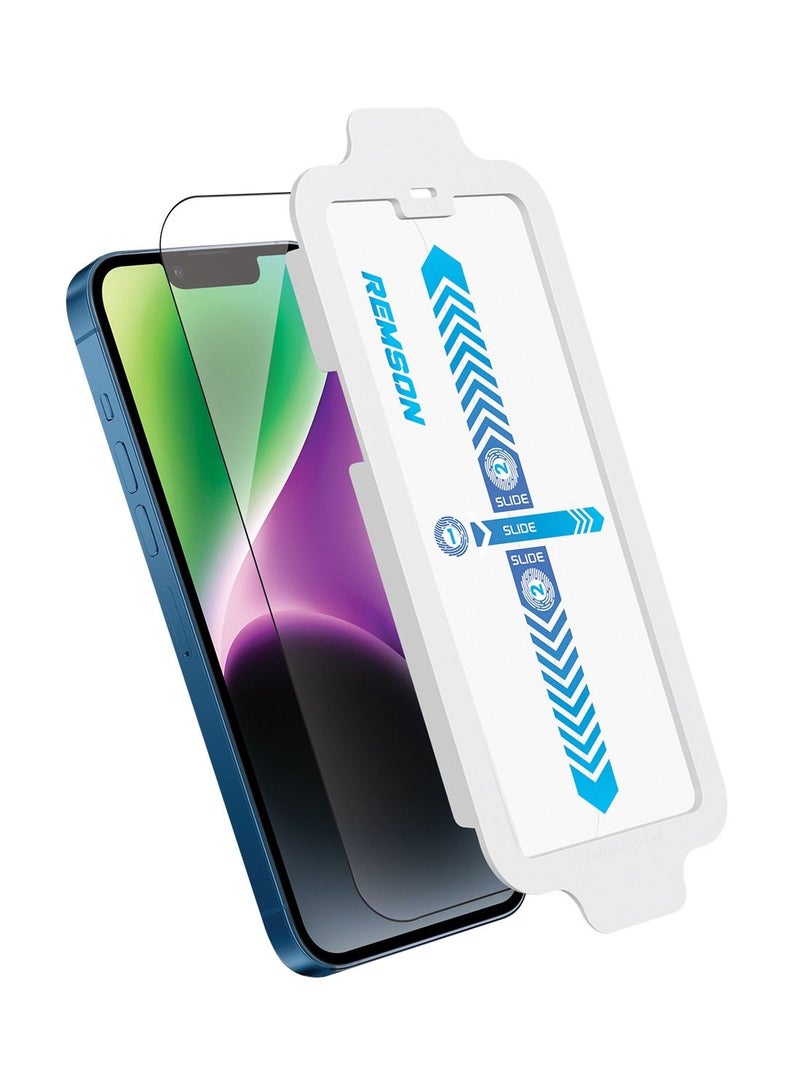 Remson Glass Guard Pro + 9H Tempered Glass Screen Protector Full Coverage HD Clear with Auto Alignment Installation Tool Designed for iPhone 13  6.1 inch - Image 1