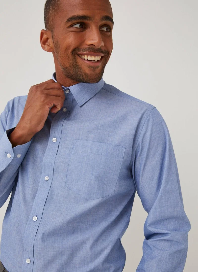 Matalan Taylor & Wright Blue Easy Care Regular Fit Shirt
