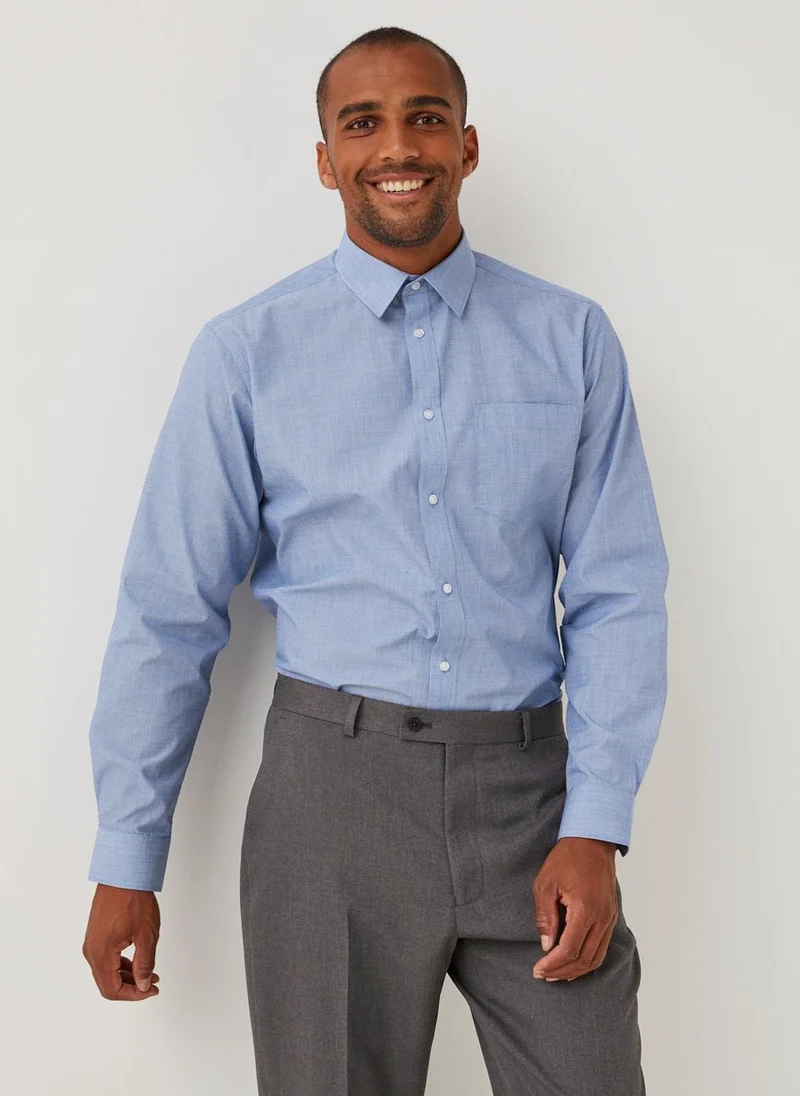 Matalan Taylor & Wright Blue Easy Care Regular Fit Shirt