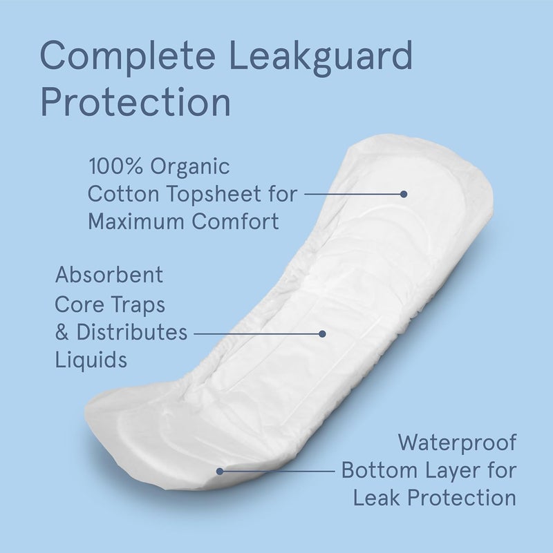 LOLA Organic Cotton Postpartum Pads  32 Count Ultra Absorbent and Extra Long Pads Overnight and Full Coverage Adult Incontinence Pad for Women Postpartum Essentials - Image 5