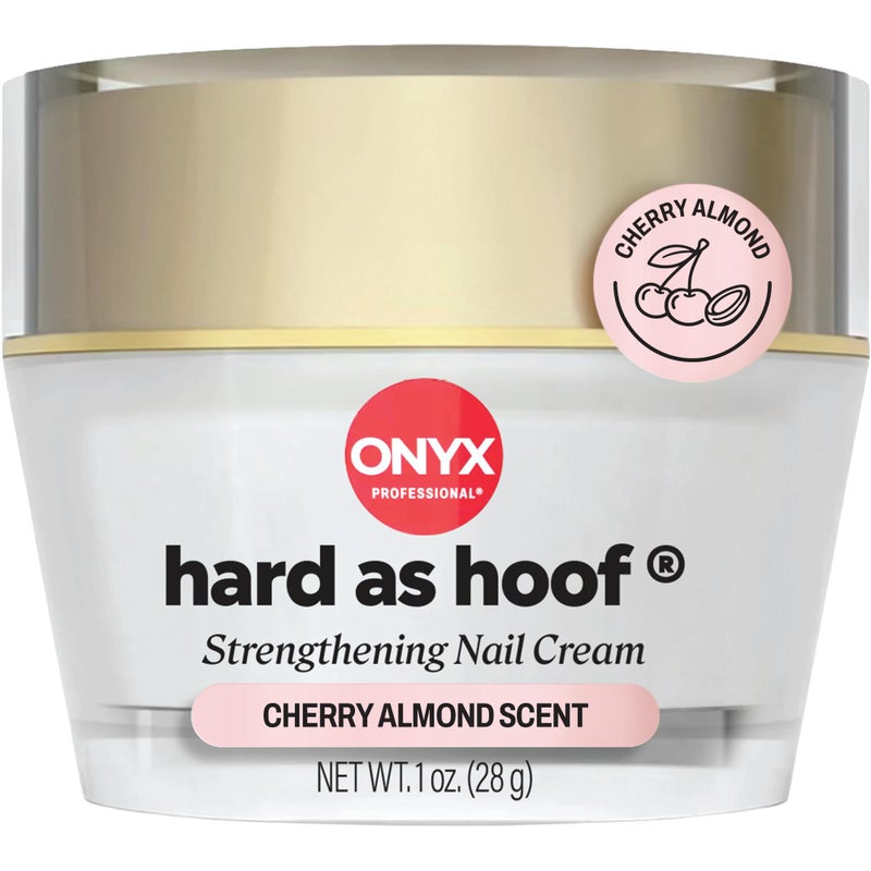 Onyx Professional أونيكس بروفيشنال كريم تقوية الأظافر الصلب مثل الحافر، برائحة الكرز واللوز - صنع في الولايات المتحدة الأمريكية، كريم نمو وتكييف الأظافر يمنع التشققات والتقصف والتصدعات ويقوي الأظافر، 1 oz - Image 1