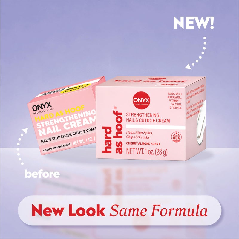 Onyx Professional أونيكس بروفيشنال كريم تقوية الأظافر الصلب مثل الحافر، برائحة الكرز واللوز - صنع في الولايات المتحدة الأمريكية، كريم نمو وتكييف الأظافر يمنع التشققات والتقصف والتصدعات ويقوي الأظافر، 1 oz - Image 2