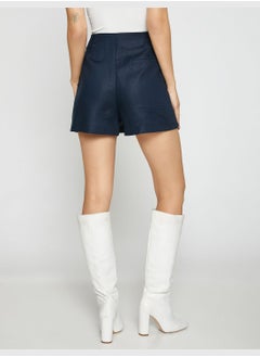 KOTON Linen Shorts Skirt Button Detail  - Image 4
