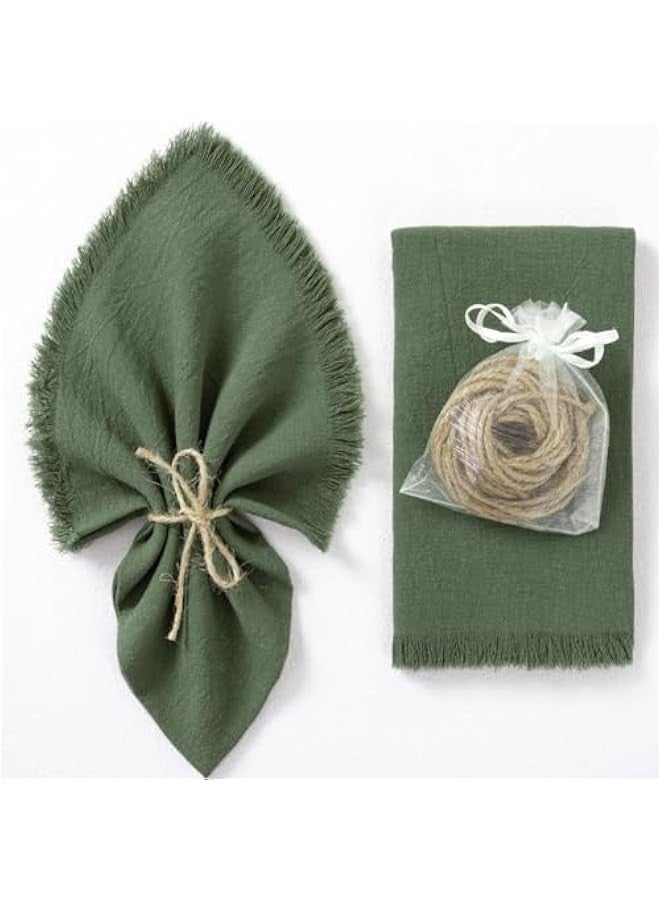 Linen Napkins Green  Spring Cloth Napkins Bulk Washable Cotton Napkins Set of 10 17x17 for Wedding Party Bridal Baby Shower Birthday Table Decorations - Image 3