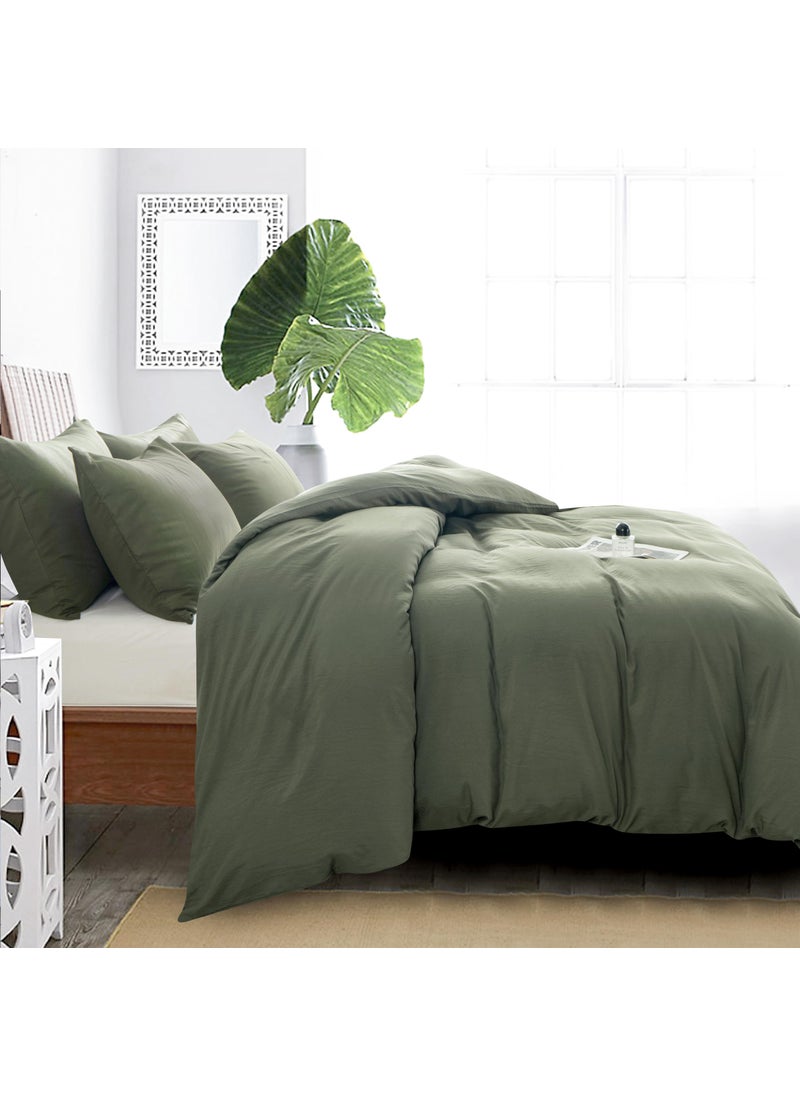 BUPIRD BUPIRD Dark Green King Comforter Set 3 Pieces Solid Green Bedding Comforter Set Soft Lightweight Warm Fluffy King Comforter Set for All Seasons 1 Comforter and 2 Pillowcases  - Image 4