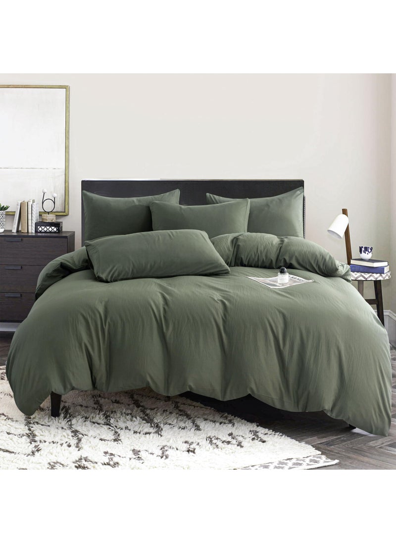BUPIRD BUPIRD Dark Green King Comforter Set 3 Pieces Solid Green Bedding Comforter Set Soft Lightweight Warm Fluffy King Comforter Set for All Seasons 1 Comforter and 2 Pillowcases  - Image 2