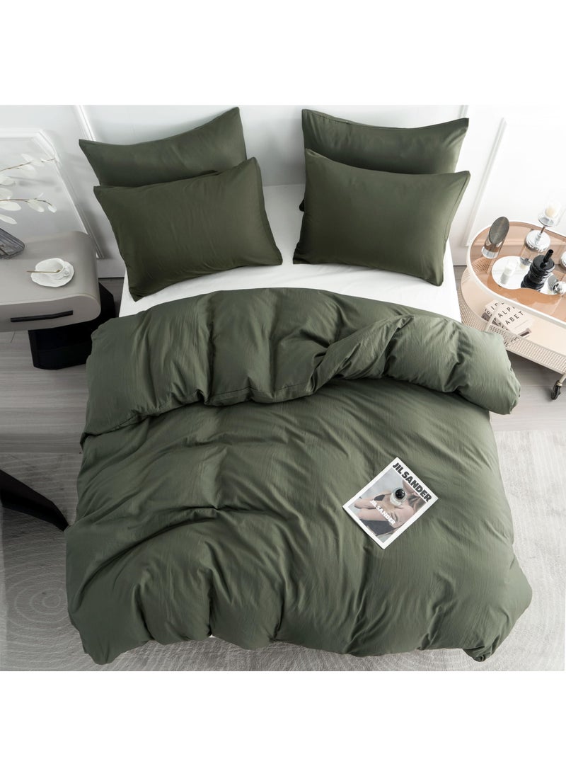 BUPIRD BUPIRD Dark Green King Comforter Set 3 Pieces Solid Green Bedding Comforter Set Soft Lightweight Warm Fluffy King Comforter Set for All Seasons 1 Comforter and 2 Pillowcases  - Image 3