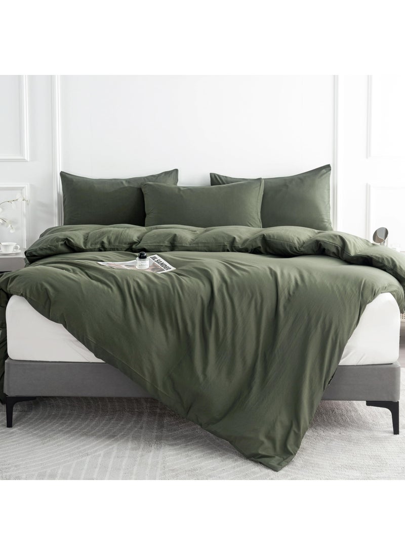 BUPIRD BUPIRD Dark Green King Comforter Set 3 Pieces Solid Green Bedding Comforter Set Soft Lightweight Warm Fluffy King Comforter Set for All Seasons 1 Comforter and 2 Pillowcases  - Image 5