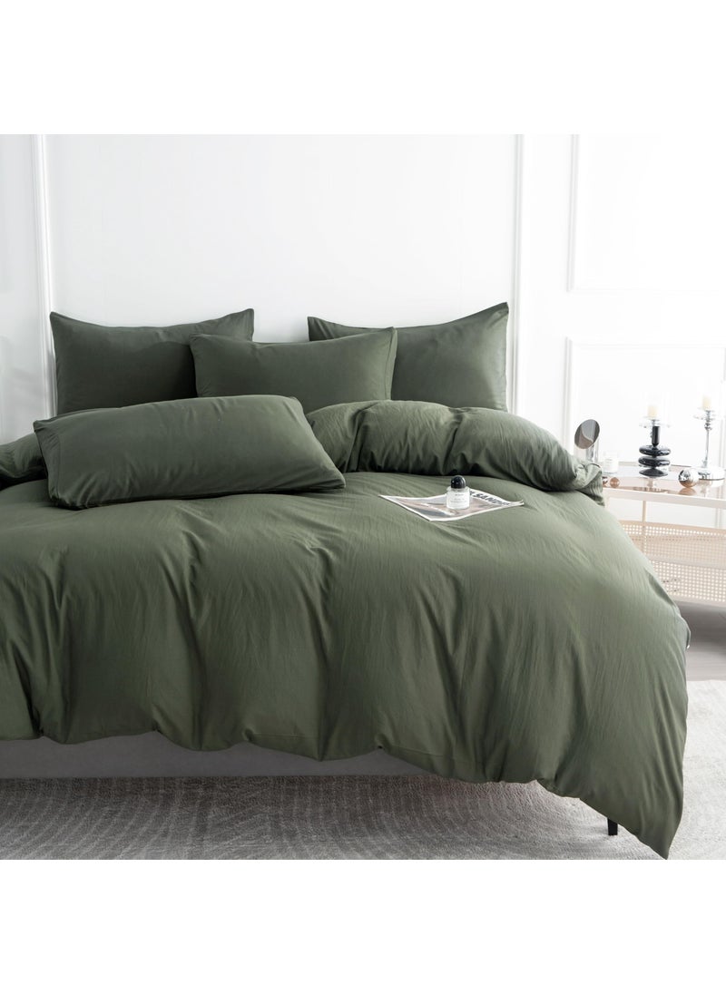 BUPIRD BUPIRD Dark Green King Comforter Set 3 Pieces Solid Green Bedding Comforter Set Soft Lightweight Warm Fluffy King Comforter Set for All Seasons 1 Comforter and 2 Pillowcases  - Image 1