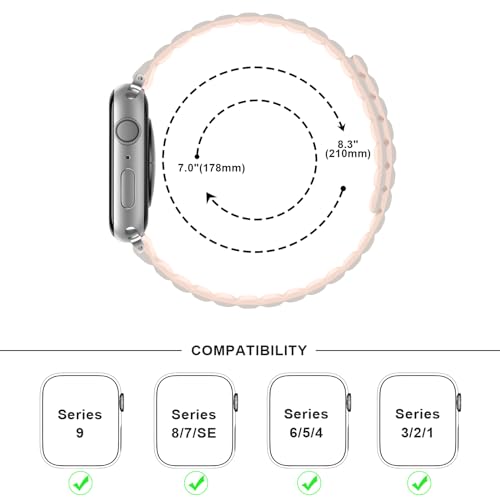 Anlinser Magnetic Bands Compatible with Apple Watch Band 49/46/45 44/42/41/40/38mm, Women Men Double Side Reversible Strap for iWatch Ultra 3-1 Series 11/10/9/8/7-1 SE (42/41/40/38, Starlight/Pink) - Image 2