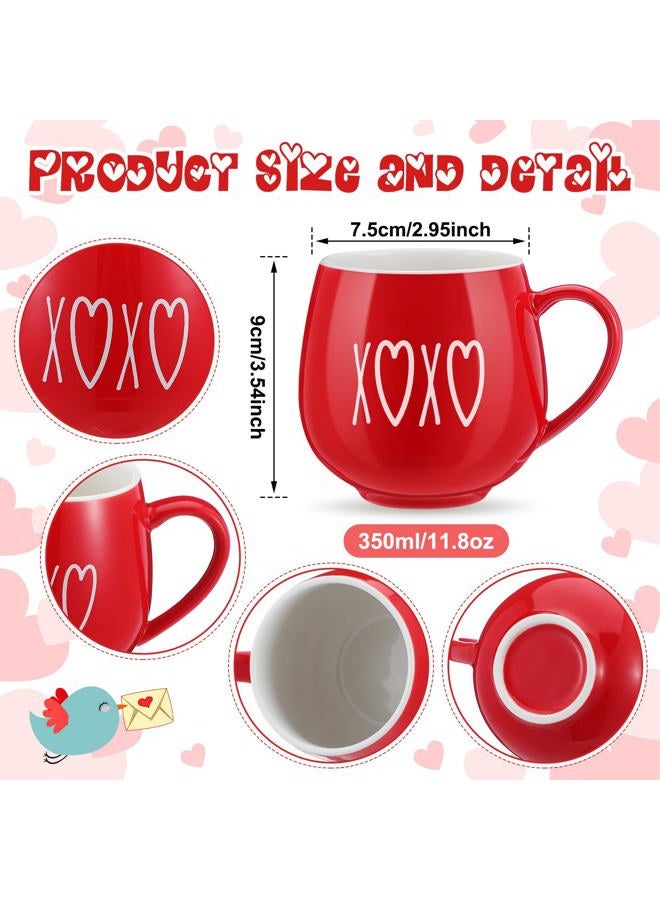 Layhit 6 Pcs Valentine Coffee Mugs 12 oz Valentine Ceramic Mugs Bulk Cute Couple Cups Set for Anniversary Wedding Engagement Birthday Couple Gifts Mom Girlfriend - Image 2