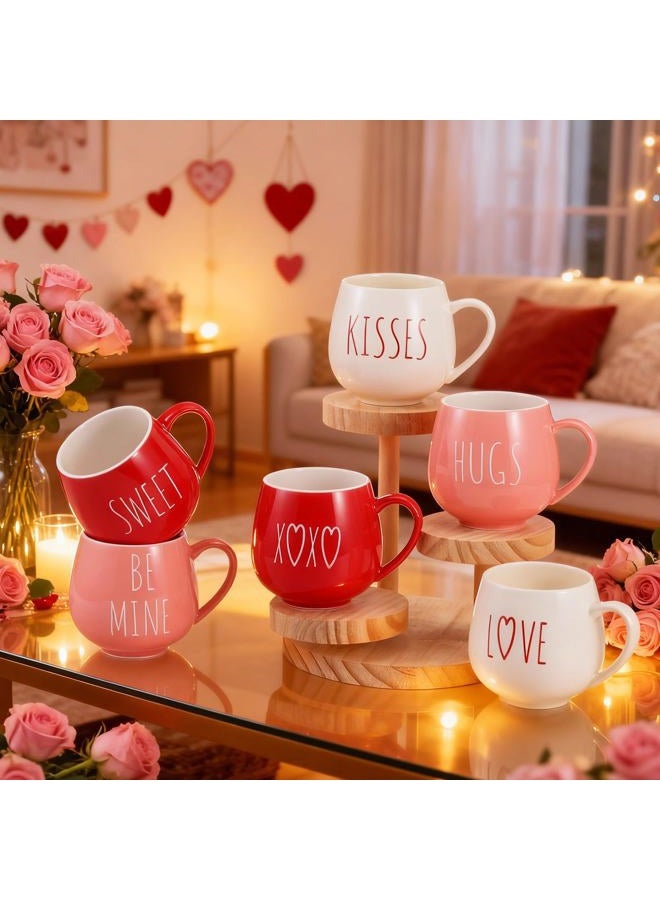 Layhit 6 Pcs Valentine Coffee Mugs 12 oz Valentine Ceramic Mugs Bulk Cute Couple Cups Set for Anniversary Wedding Engagement Birthday Couple Gifts Mom Girlfriend - Image 3