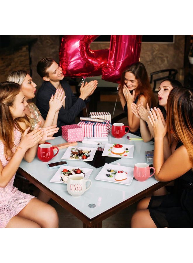 Layhit 6 Pcs Valentine Coffee Mugs 12 oz Valentine Ceramic Mugs Bulk Cute Couple Cups Set for Anniversary Wedding Engagement Birthday Couple Gifts Mom Girlfriend - Image 4