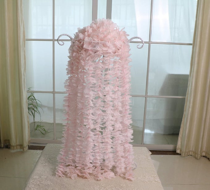 328FT ARTIFICIAL SILK WISTERIA VINE HANGING FLOWERS GARLAND HOME OUTDOOR WEDDING ARCH GARDEN WALL DECORPACK OF 10PINK