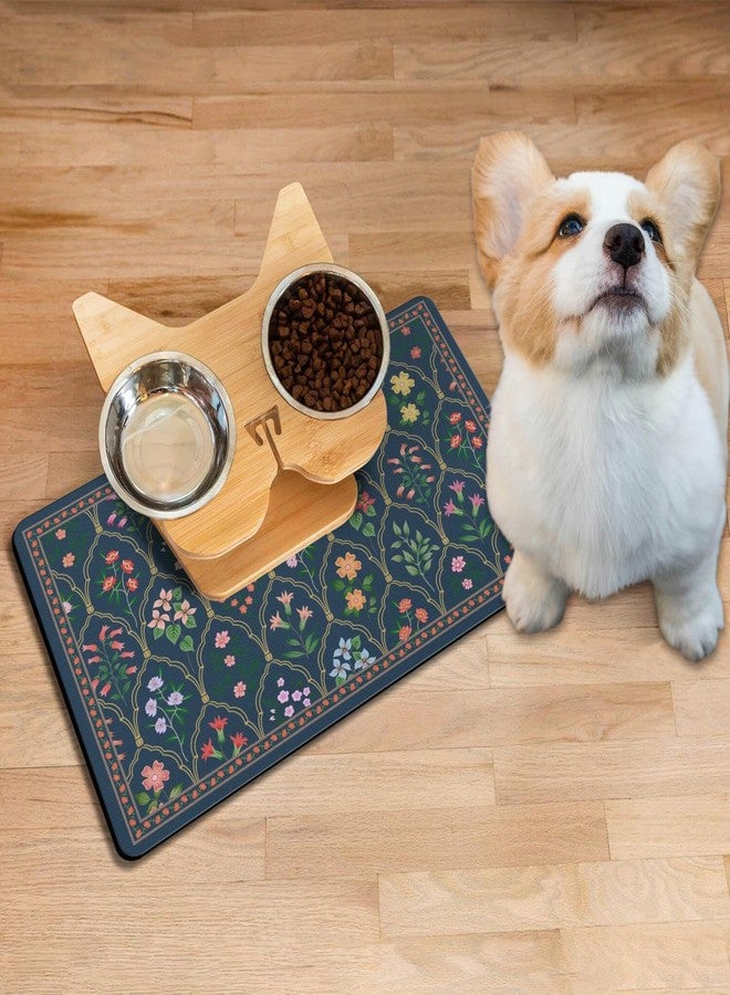 Ideasonna Absorbent Pet Dog Bowl Mat for Food and Water, Pet Cat Food Feeding Mat with Non Slip Rubber Backing, Dog Food Mats for Floors Waterproof, 12"x20" - Image 2