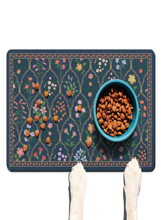 Ideasonna Absorbent Pet Dog Bowl Mat for Food and Water, Pet Cat Food Feeding Mat with Non Slip Rubber Backing, Dog Food Mats for Floors Waterproof, 12"x20" - Image 1
