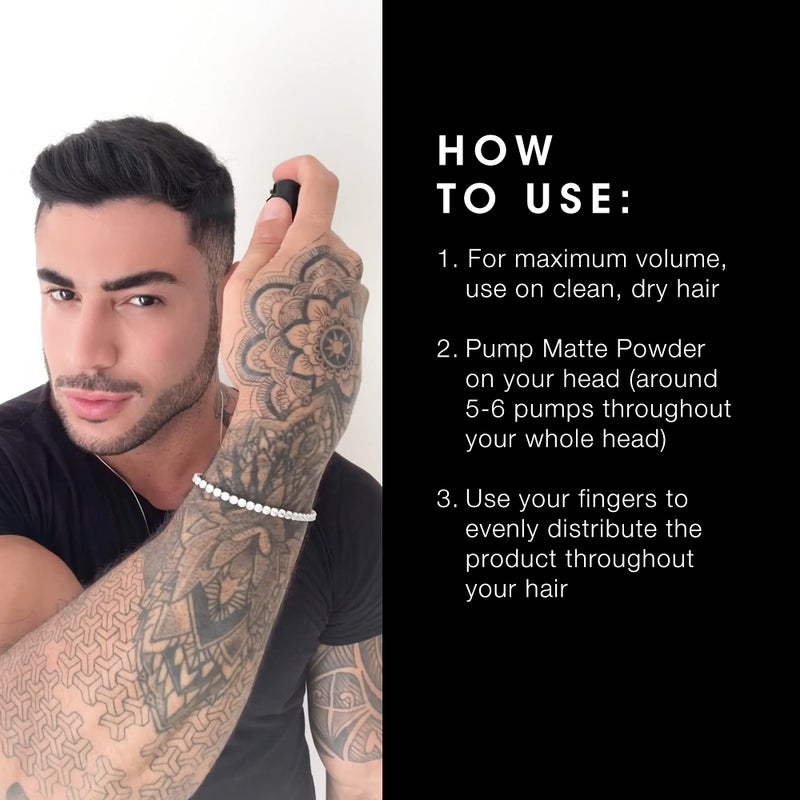 Pacinos Volumizing Matte Hair Powder - Adds Texture, Volume, Controls & Absorbs Excess Oil for Natural Finish, All Hair Types, 4.5 g. - Image 5