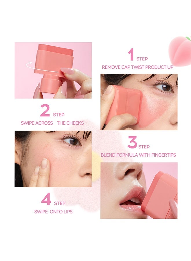 Julystar Dewy Cheek & Lip Multi Balm Blush - Creamy Multi-Stick Blusher & Lip Balm,  Blush Stick for Cheeks and Lips X05 Rasberry - Image 3